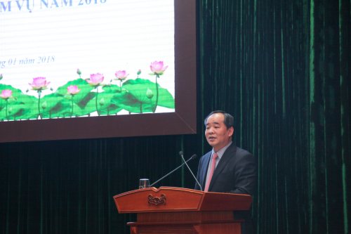  Bí thư Đảng ủy, Thứ trưởng Bộ VHTTDL Lê Khánh Hải phát biểu tại hội nghị